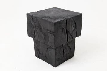 Logniture - Bijzettafel - Massief hout, met kettingzaag