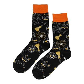 Sokken Katoen - Horror Halloween Print - Zwart Oranje - Maat, Kleding | Dames, Nieuw
