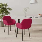 vidaXL Eetkamerstoelen 2 st fluweel wijnrood, Huis en Inrichting, Stoelen, Verzenden, Nieuw, Rood