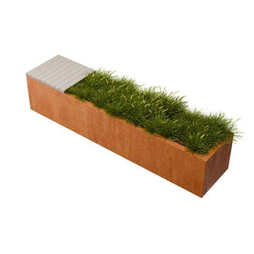 Geroba Florisa C5 hardhouten zitbank met plantenbak, Verzenden, Nieuw