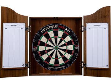 Longfield Darts - Dartkast - Inclusief dartbord en 2 sets, Verzenden, Zo goed als nieuw