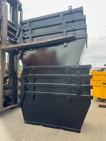 IT Container 2kuub 2m³ portaal puin heftruck afzet bak, Ophalen