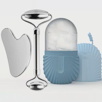 Gezichtsroller & Gua Sha Set: Luxe Roestvrij Staal & IJsroll, Sieraden, Tassen en Uiterlijk, Edelstenen, Verzenden, Nieuw