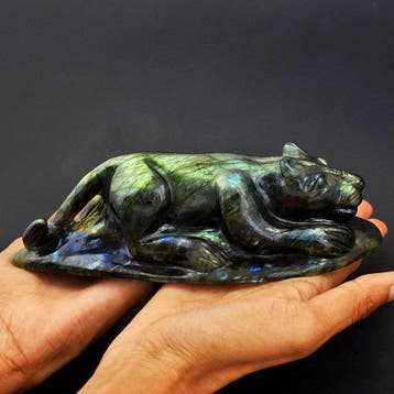 Beeld, No Reserve - Big Madagascar Labradorite Panther
