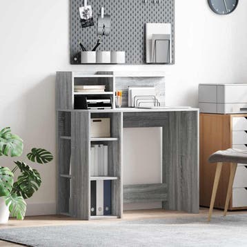 vidaXL Bureau Grijs Sonoma Bewerkt hout 90 x 48 x 101,5 cm, Verzenden, Nieuw