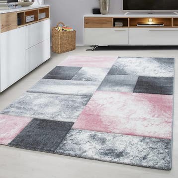 Modern Vloerkleed | Hawaii | Blokken | Roze | 120x170 cm, Verzenden, Nieuw