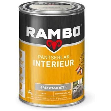 Rambo Pantserlak Interieur Greywash 0779 MAT - 3 maal 1,2..., Nieuw, Ophalen of Verzenden, Lak, Grijs