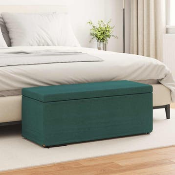 vidaXL Kruk Donkergroen 101 x 41 x 40 cm Stof en Geëngineerd, Verzenden, Nieuw