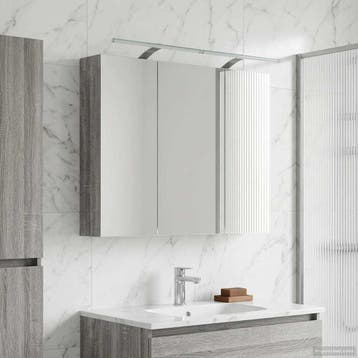 vidaXL Badkamer spiegelkast met plank Grijs Sonoma 100 x, Verzenden, Nieuw