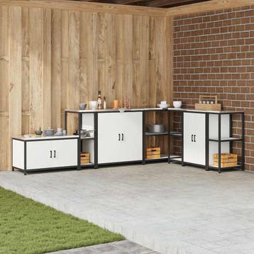 vidaXL Keukenplankeenheid HATTEM Wit 30 x 50 x 92 cm Staal, Verzenden, Nieuw, Wit
