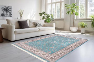 Perzisch Tapijt | Portofino | Floraal | Blauw | 80x150 cm, Verzenden, Nieuw