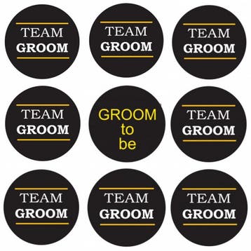 Vrijgezellenfeest button set Groom to Be en Team Groom, Kleding | Heren, Verzenden, Nieuw, Zwart, Accessoires