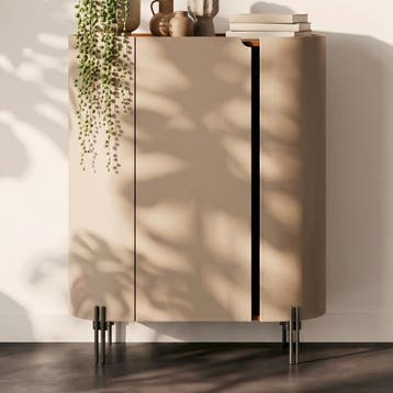 *WOONWINKEL* Kare Design Tango Ovale Design Kast Beige Leer, Verzenden, Nieuw