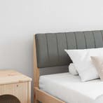 vidaXL Gestoffeerd hoofdbord Donkergrijs 200 cm Massief, Huis en Inrichting, Slaapkamer | Bedden, Verzenden, Nieuw, Bruin, Hout