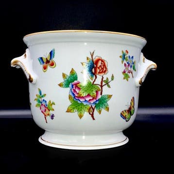 Herend - Large Cache-Pot with Handles (24 cm) - Queen, Antiek en Kunst