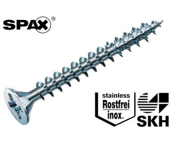 200 stuks rvs 4.5 x 45 mm Spax spaanplaatschroef platkop met, Doe-het-zelf en Verbouw, Verzenden, Nieuw