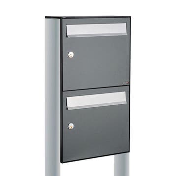 Brievenbusunit Flow set vrijstaand 2-hoog - antraciet, Verzenden, Nieuw