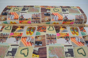 Katoen Canvas Stof Digitaal Nederland, Hobby en Vrije tijd, Stoffen en Lappen, Nieuw