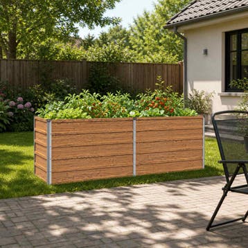 vidaXL Verhoogd Tuinbed Houtbruin 160 x 40 x 55 cm, Verzenden, Minder dan 60 cm, Nieuw, Metaal