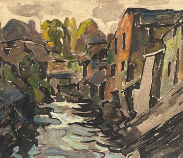 Jean Liberge (1903–1977) - Paysage Riviere sur l’Orbiquet