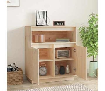 Houten Bijzetkast - Massief Grenen - Laatste Stuk!, Gebruikt, Grenenhout, 25 tot 50 cm, Met hangruimte