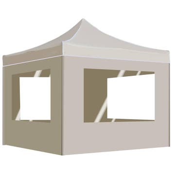 vidaXL Partytent inklapbaar met wanden 2x2 m aluminium crème, Verzenden, Nieuw, Partytent