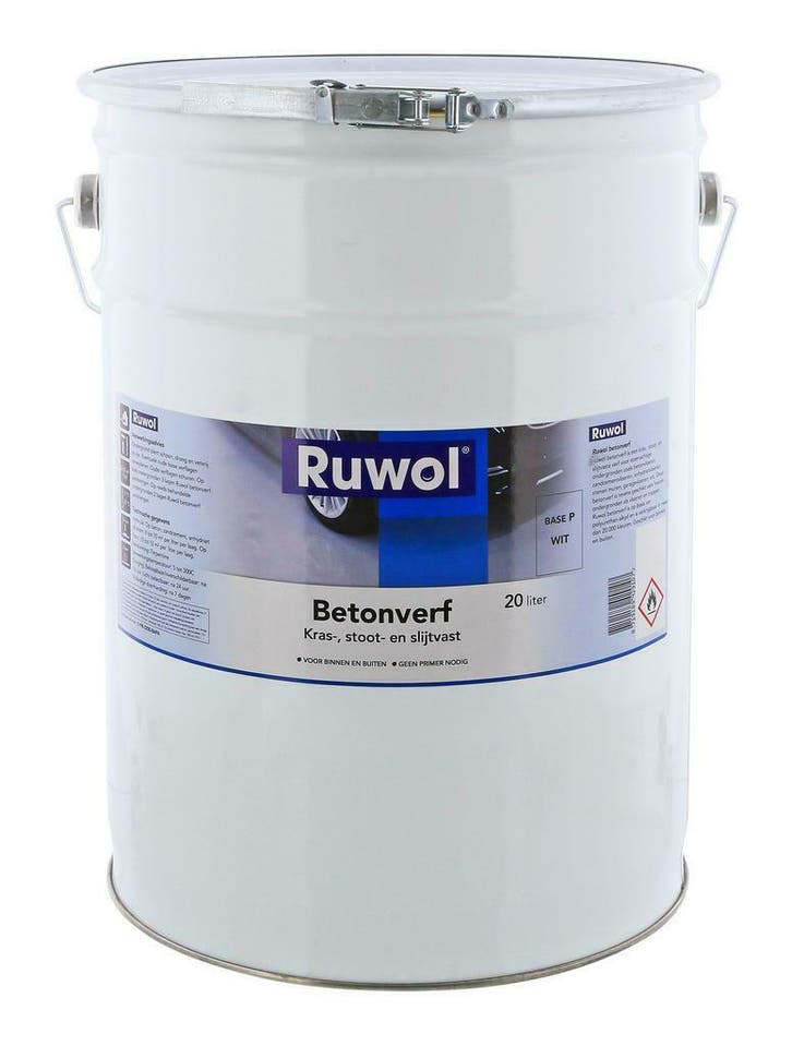 Ruwol Betonverf Zwart (RAL 9005) 20 liter, Doe-het-zelf en Verbouw, Verf, Beits en Lak, Nieuw, Verzenden