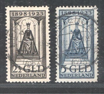 Nederland 1923 - Regeringsjubileum Wilhelmina - 2 1/2 en 5, Gestempeld
