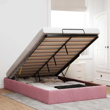 vidaXL Bedframe zonder matras 120x190 cm fluweel roze, Verzenden, Nieuw, 190 cm of minder, Twijfelaar