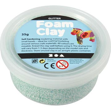 Foam Clay®, glitter, lichtgroen, 35 gr/ 1 Doosje, Hobby en Vrije tijd, Knutselen, Nieuw