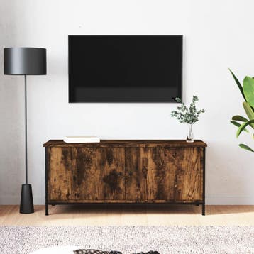 vidaXL Tv-meubel 102x35x45 cm bewerkt hout gerookt, 100 tot 150 cm, Verzenden, Nieuw, Minder dan 100 cm