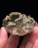 Fluoriet drijver bedekt met calciet - Hoogte: 3.1 cm -