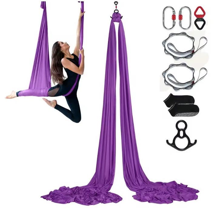 Aerial Yoga Hangmat Set Nylon Incl Ophangset Multifunctionee, Tuin en Terras, Hangmatten, Nieuw, Verzenden