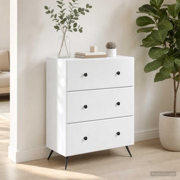 vidaXL Ladenkast Wit 66 x 34,5 x 90 cm Bewerkt hout, Huis en Inrichting, Kasten | Overige, Verzenden, Nieuw