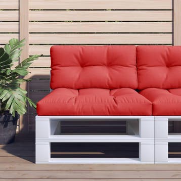 vidaXL Palletkussens 2 st stof rood, Verzenden, Nieuw, Rood