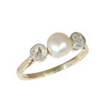 Ring - 18 karaat Geel goud Diamant (Natuurlijk) - Parel -, Nieuw