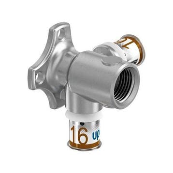 Uponor S-Press Plus muurplaat 1/2 binnendraad 2 x 16mm 90 g, Verzenden, Nieuw