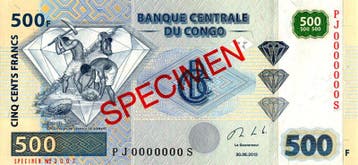 Congo Demokratische Republik Kongo Pick 096 s 500 Francs..., Verzenden