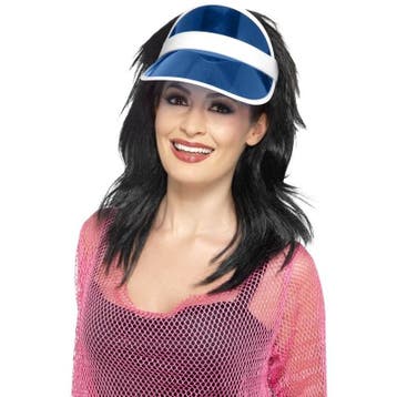 Eighties Jaren 80 verkleed sunvisor in het blauw - Feestho.., Verzenden, Nieuw