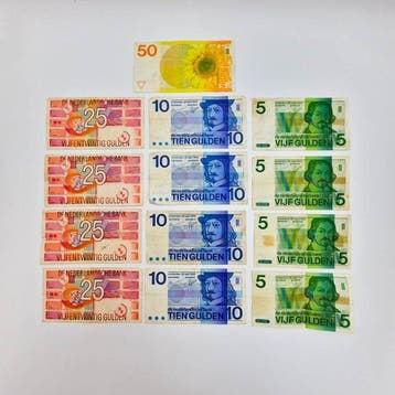Nederland. - 13 banknotes Gulden 1968, 1989, 1973, 1982 -