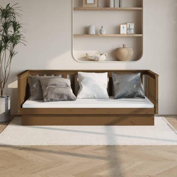 vidaXL Slaapbank 80x200 cm massief grenenhout honingbruin, Eenpersoons, Bruin, Verzenden, Nieuw