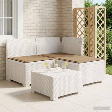 vidaXL 3-zits tuinbank met kussens in rattanlook 3-zits PP, Verzenden, Nieuw