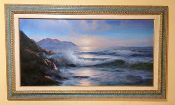 Italiaanse school (XX) - Seascape at sunrise - No Reserve -
