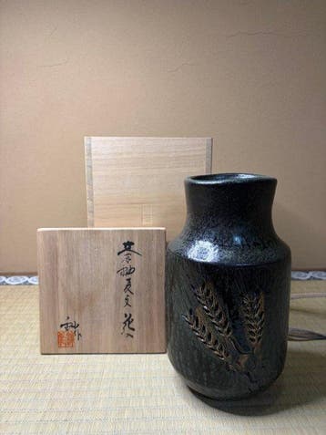 Kato Sho (1927–2001) – Seiyu (blauw-groene glazuur), Antiek en Kunst