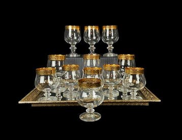 Theresienthal - Amplia Cenefa Oro 24 quilates - Drinkset, Antiek en Kunst