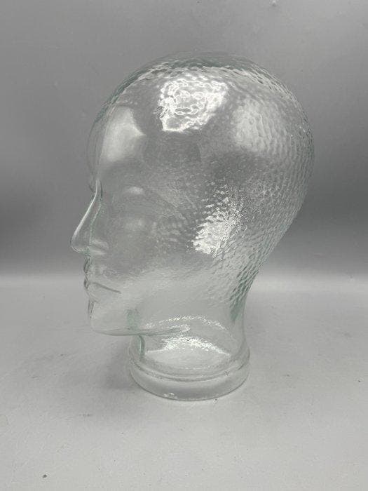 Uniek glazen mannequin hoofd etalagehoofd - Hoofd - Glas, Antiek en Kunst, Curiosa en Brocante