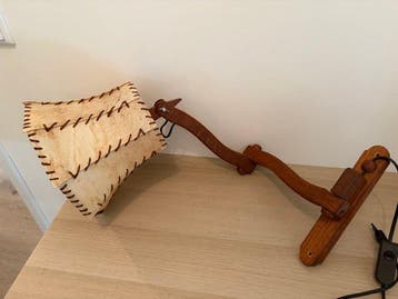 Lamp - Vintage schaarlamp/wandlamp - Hout