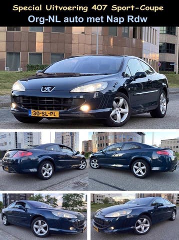 Sport Coupe 407 2.2i Blue-Line 16V M2007 Airco Nap Inr Mog, Auto's, Peugeot, Gebruikt, Blauw, Handgeschakeld, Euro 4