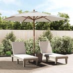 vidaXL Parasol met houten paal 299x240 cm zandkleurig, Verzenden, Nieuw, 2 tot 3 meter