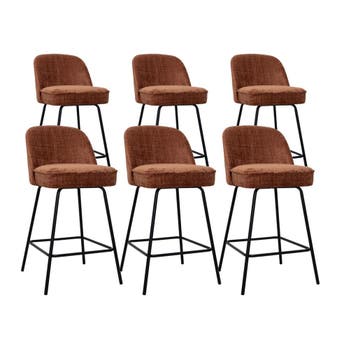 DS4U - Vida barkruk 67 cm - Set van 6 - Roestbruin - Stof, Ophalen of Verzenden, Nieuw